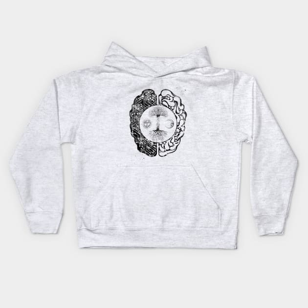 Tree of Life and brain Kids Hoodie by erzebeth